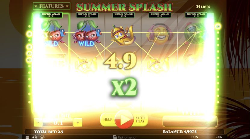 Summer Splash win multipliers 
